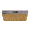 Mondiaz JOYA-DLUX 113.2cm toiletmeubel - ronding links en rechts kleur Oak - Wastafel FAYE positie Midden 1 kraangat kleur Sombra. SW1424300