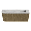 Mondiaz JOYA-DLUX Meuble de salle de bains - 101,6 cm - arrondi gauche couleur Dusk - Vasque FAYE position droite 1 trou de robinet couleur Glace. SW1423170