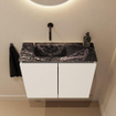 MONDIAZ TURE-DLUX Meuble toilette - 60cm - Talc - EDEN - vasque Lava - position gauche - sans trou de robinet SW1103596