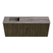 Mondiaz JOYA-DLUX 100cm meuble de salle de bains - couleur Shadow - Vasque FAYE position Gauche 1 trou de robinet couleur Oza. SW1425072