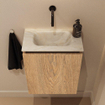 MONDIAZ TURE-DLUX Meuble WC 40 cm Washed Oak. EDEN lavabo Ostra position milieu. Sans trou de robinet. SW1105116