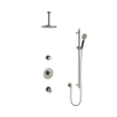 Hotbath Cobber IBS20 Ensemble de douche pluie encastré - bras de plafond 15 cm - pomme de douche ronde 20 cm - douchette 3 jets - barre de douche - nickel brossé SW440651
