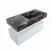 Mondiaz ALAN-DLUX Ensemble de meuble - 100cm - meuble Clay mat - 1 tiroir - Lavabo Cloud Lava suspendu - vasque Droite - 1 trou de robinet SW808514