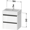 Duravit ketho 2 meuble sous lavabo avec 2 tiroirs 58.4x46x54.9cm avec poignées anthracite graphite super mat SW772980
