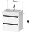 Duravit Ketho 2 wastafelonderbouwkast met 2 laden 58.4x46x54.9cm met grepen antraciet natuur eiken mat SW772803
