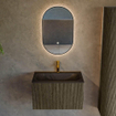 Mondiaz KURVE Ensemble de meubles de salle de bains - 70x46x40cm - 1 tiroir - lavabo solid surface - central - 1 trou de robinet - Shadow SW1414179