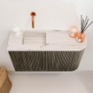 Mondiaz JOYA-DLUX 71.6cm toiletmeubel - ronding rechts kleur Shadow - Wastafel FAYE positie Links Zonder kraangat kleur Nata. SW1424980