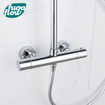 FugaFlow Efficiente Sobrado Ensemble de douche à effet pluie avec thermostat douche de tête 20cm douchette à main 3 positions chrome SW1123835