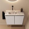 MONDIAZ TURE-DLUX Meuble de toilettes 60 cm Linen. Lavabo EDEN Glace position gauche. Sans trou de robinet. SW1103332