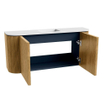 Mondiaz JOYA 93.2cm toiletmeubel - ronding links en rechts kleur Oak - Wastafel FAYE positie Midden Zonder kraangat kleur Talc. SW1421166