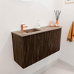 Mondiaz JOYA-DLUX 81.6cm toiletmeubel - ronding rechts kleur Walnut - Wastafel FAYE positie Links 1 kraangat kleur Arena. SW1424377
