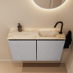 MONDIAZ TURE-DLUX Meuble toilette - 80cm - Plata - EDEN - vasque Frappe - position droite - 1 trou de robinet SW1102975