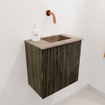 Mondiaz JOYA-DLUX 40cm toiletmeubel - kleur Shadow - Wastafel FAYE positie Rechts Zonder kraangat kleur Arena. SW1424787