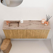 Mondiaz JOYA-DLUX 100cm toiletmeubel - kleur Oak - Wastafel FAYE positie Links 1 kraangat kleur Arena. SW1423868