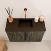 Mondiaz JOYA 60cm meuble de salle de bains - couleur Shadow - Vasque FAYE position Milieu Sans trou de robinet couleur Urban. SW1421466