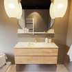 MONDIAZ VICA-DLUX Ensemble meuble de salle de bains - 120cm - meuble bas Washed oak - 2 tiroirs - lavabo encastré cloud central - 1 trou de robinet - version haute 60cm - frape SW1088799