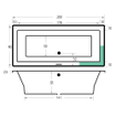 Xenz Society Duobad - 200x90x53 - afvoer Midden - acryl - ebony SW103379