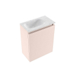 MONDIAZ TURE-DLUX Meuble de toilettes 40 cm Rosee. EDEN lavabo Opalo position gauche. Sans trou de robinet. SW1104485