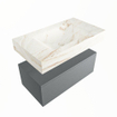 Mondiaz ALAN-DLUX Ensemble de meuble - 80cm - meuble Plata mat - 1 tiroir - Lavabo Cloud Frappe suspendu - vasque Centre - 1 trou de robinet SW805457