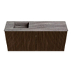 Mondiaz JOYA-DLUX 90cm toiletmeubel - kleur Walnut - Wastafel FAYE positie Links 1 kraangat kleur Oza. SW1424581