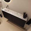 MONDIAZ TURE-DLUX Meuble toilette - 120cm - Urban - EDEN - vasque Glace - position gauche - sans trou de robinet SW1103122