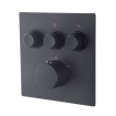 Wiesbaden caral click pro kit d'habillage thermostat encastré 3 voies noir mat SW717354