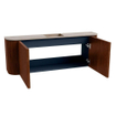 Mondiaz JOYA-DLUX Meuble de salle de bains 113.2cm - arrondi gauche et droite couleur Ruby - Vasque FAYE position Milieu 1 trou de robinet couleur Saba SW1425635