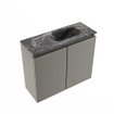 MONDIAZ TURE-DLUX Meuble WC 60 cm Smoke. Lavabo EDEN Lava position droite. Sans trou de robinet. SW1104049