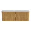 Mondiaz JOYA-DLUX 113.2cm toiletmeubel - ronding links en rechts kleur Oak - Wastafel FAYE positie Midden Zonder kraangat kleur Opalo. SW1422182