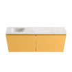 MONDIAZ TURE-DLUX Meuble toilette - 120cm - Ocher - EDEN - vasque Ostra - position gauche - 1 trou de robinet SW1104983