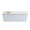 MONDIAZ TURE-DLUX Meuble de toilette 120cm Clay. Lavabo EDEN Ostra position gauche. Sans trou de robinet. SW1104821