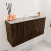 Mondiaz JOYA-DLUX 80cm toiletmeubel - kleur Walnut - Wastafel FAYE positie Rechts 1 kraangat kleur Glace. SW1422394