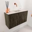 Mondiaz JOYA-DLUX 70cm toiletmeubel - kleur Shadow - Wastafel FAYE positie Midden Zonder kraangat kleur Nata. SW1424958
