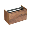 Forzalaqua Reno 2.0 wastafelonderkast 100x51x60cm met 2 softclose greeploze lades Massief Eiken Pure Walnut SW492343