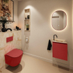 MONDIAZ TURE-DLUX Meuble toilette - 40cm - Fire - EDEN - vasque Frappe - position droite - 1 trou de robinet SW1102781