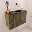 Mondiaz JOYA-DLUX 60cm toiletmeubel - kleur Dusk - Wastafel FAYE positie Rechts Zonder kraangat kleur Lava. SW1423228