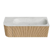 MONDIAZ KURVE-DLUX 125cm Meuble salle de bain avec module 25 G - couleur Oak - 1 tiroir - 1 porte - vasque BIG MEDIUM droite - 1 trou de robinet - couleur Opalo SW1137584