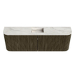 Mondiaz JOYA-DLUX 123.2cm toiletmeubel - ronding links en rechts kleur Shadow - Wastafel FAYE positie Midden 1 kraangat kleur Ostra. SW1423027