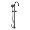 BRAUER Stripe Mitigeur de baignoire sur pied - SET 02 - Douchette à main 3 positions - Flexible de douche - gunmetal brossé PVD SW1434969