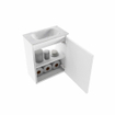 MONDIAZ TURE-DLUX Meuble toilette - 40cm - Talc - EDEN - vasque Opalo - position centrale - sans trou de robinet SW1104133