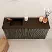 Mondiaz JOYA 80cm toiletmeubel - kleur Shadow - Wastafel FAYE positie Links 1 kraangat kleur Urban. SW1421510