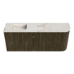 Mondiaz JOYA-DLUX 101.6cm toiletmeubel - ronding rechts kleur Shadow - Wastafel FAYE positie Links 1 kraangat kleur Frappe. SW1422723