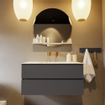 MONDIAZ VICA-DLUX Ensemble meuble de salle de bains - 100cm - sous-meuble dark grey - 2 tiroirs - lavabo encastré cloud central - sans trous de robinetterie - version haute 60cm - frape SW1088657