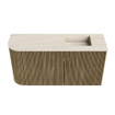 Mondiaz JOYA-DLUX Meuble de salle de bains - 81,6cm - arrondi gauche couleur Dusk - Vasque FAYE position Droite 1 trou de robinet couleur Meli. SW1425856