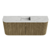 Mondiaz JOYA-DLUX Meuble de salle de bains - 103,2 cm - arrondis gauche et droite couleur Dusk - Vasque FAYE position Milieu Sans trou de robinet couleur Opalo SW1423383