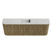 Mondiaz JOYA-DLUX Meuble de salle de bains - 123,2cm - arrondis gauche et droite couleur Dusk - Vasque FAYE position Milieu 1 trou de robinet couleur Opalo. SW1423358
