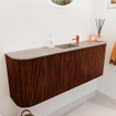 Mondiaz JOYA-DLUX Meuble de salle de bains 113.2cm - arrondi gauche et droite couleur Ruby - Vasque FAYE position Milieu 1 trou de robinet couleur Saba SW1425635