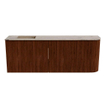 Mondiaz JOYA-DLUX 111.6cm meuble de salle de bains - arrondi droit couleur Ruby - Vasque FAYE position Gauche 1 trou de robinet couleur Arena. SW1425310