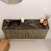 Mondiaz JOYA-DLUX 90cm toiletmeubel - kleur Dusk - Wastafel FAYE positie Links 1 kraangat kleur Lava. SW1423247