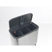 Brabantia Bo Touch Bin Poubelle - 3x11 litres - 3 seau intérieur en plastiques - matt steel fingerprint proof SW1117526